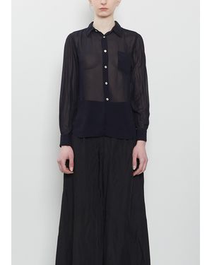 Comme des Garçons Button Up Sheer Shirt - Black