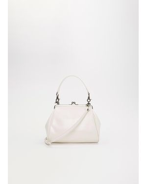 Y's Yohji Yamamoto Leather Metal Clasp Shoulder Bag - White