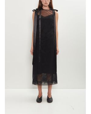 Simone Rocha Sheer Tulle Satin Bows Dress - Black