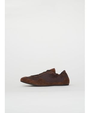 Cecilie Bahnsen Blaise Soft Suede Trainer - White