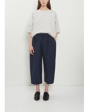 Apuntob Technical Poplin Cropped Wide Pant - Blue