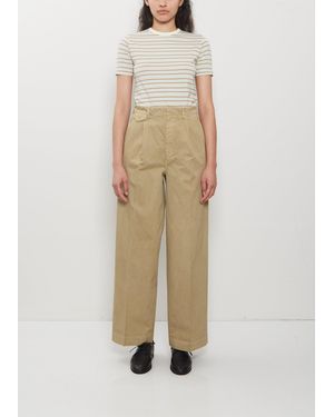 AURALEE Finx Light Chino One-tuck Trousers - Natural