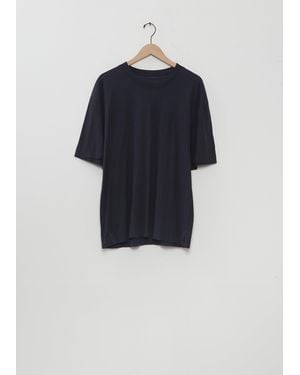 MHL by Margaret Howell Cotton Linen Simple T-shirt— Navy - Blue