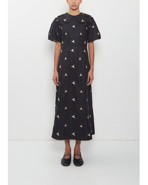 Simone Rocha Puff Sleeve Petal Collar Dress - Blue