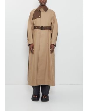 Sacai Cotton Gabardine Trench Coat - Natural