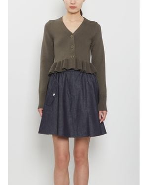 Cecilie Bahnsen Prisca Cotton Silk Cardigan - Green