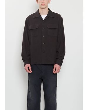 Visvim Men Carrow Wool Linen Shirt - Black