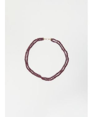 Ileana Makri Rhodolite Garnet Double Beaded Necklace 244 37cm - Blue