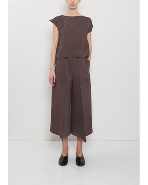 Issey Miyake Plaster Pleats Solid Trousers - Brown