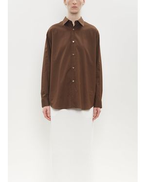 AURALEE Washed Finx Typewriter Shirt - Brown