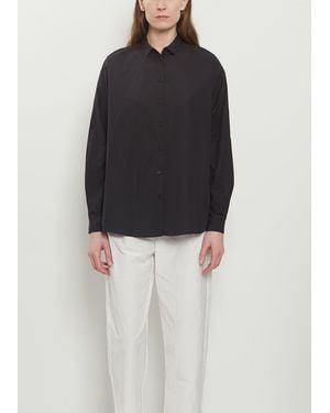 Apuntob Mini Collar Cotton Shirt - Black
