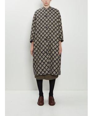 Minä Perhonen Cheerful Collarless Cotton Wool Coat - Natural