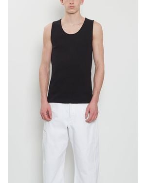Lemaire Rib Cotton Linen Tank Top - Black