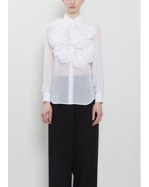 Comme des Garçons Flower Appliques Sheer Shirt - White