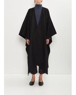 La Collection Aspen Wool Cashmere Poncho - Black