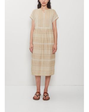 Antipast Embroidery Cotton Ramie Dress - Natural