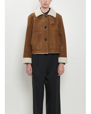 Margaret Howell Cropped Shearling Jacket - Multicolour