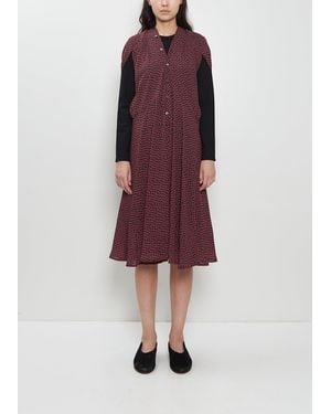 Junya Watanabe Georgette Flower Print Layered Dress