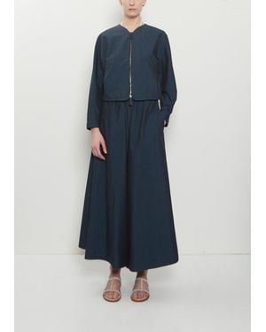 Dusan Silk Cotton Gaucho Pants - Blue