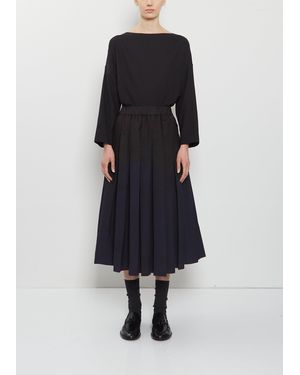 École de Curiosités Solange Printed Typewriter Cotton Skirt - Blue