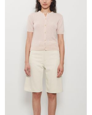 AURALEE Summer Cashmere Half Sleeve Cardigan - Natural