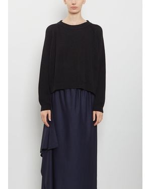 Dusan Ribbed Linen Cashmere Silk Sweater - Black