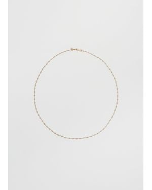 Anaconda Natural Pearl Rosary Gancino Necklace - White