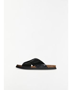 The Row Cross Leather Sandal - White