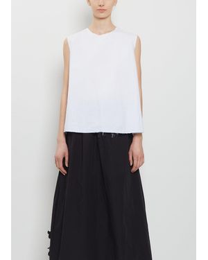 Scha Paper Cotton Pleated Back Top - White