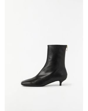 TOTEME Leather Day Ankle Boots - Black