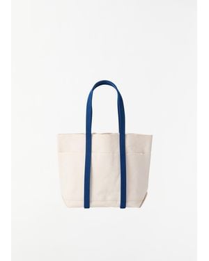 Amiacalva Washed Canvas Two-tone Tote, Small - Blue
