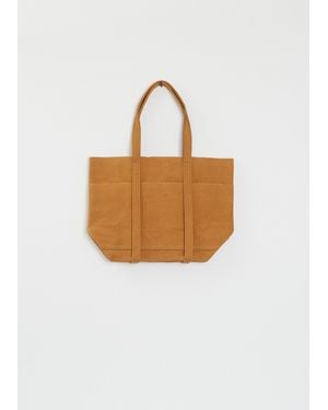 Amiacalva Washed Cotton 6 Pockets Tote, Small - White