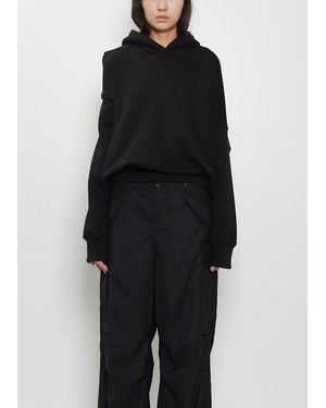 Junya Watanabe Cotton French Terry Asymmetrical Hoodie - Black