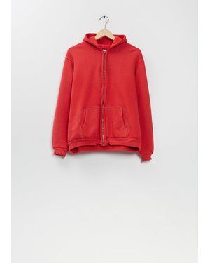 A.PRESSE Vintage Zip Cotton Sweat Hoodie - Red