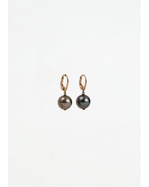 Anaconda Momo Pearls Rose Gold Earrings - White