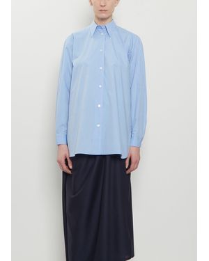 Dusan Cotton Popeline Basic Shirt - Blue
