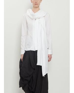 Yohji Yamamoto Stole Detail Cotton Blouse - White