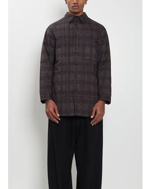 Yohji Yamamoto Plaid Padded Cotton Shirt - Black