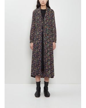 Junya Watanabe Georgette Flower Print Layered Wrap Dress - Multicolor