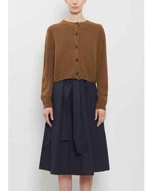Margaret Howell Cropped Merino Wool Cashmere Cardigan - Blue