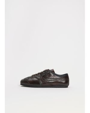 Dries Van Noten Snake Effect Leather Trainer - White