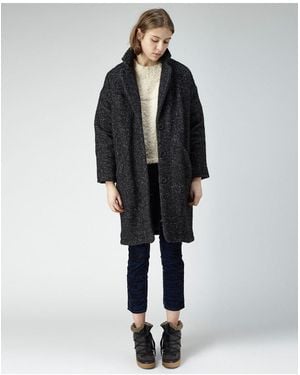 Isabel Marant Delphe Herringbone Coat - Black