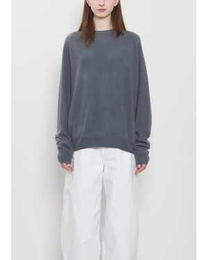 Frenckenberger Bf R-neck Cashmere Sweater Mono - Blue