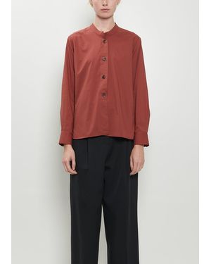 Margaret Howell Collarless Cotton Shirt - Red