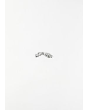 Ileana Makri Baguette Wave Ring - White