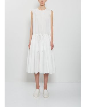 Apuntob Technical Cotton Sleeveless Dress - White
