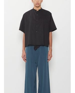 Y's Yohji Yamamoto Drape Detail Box Shirt - Black