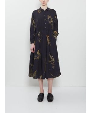 Pas De Calais Japonism Flower Print Dress - Blue