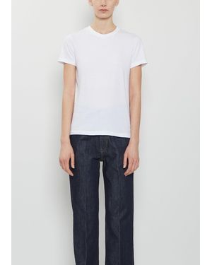 AURALEE Seamless Crew Neck Cotton Tee - White