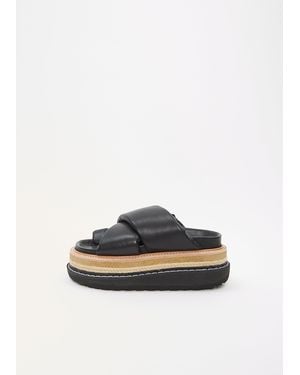 Sacai Leather Multiple Sole Sandals - White